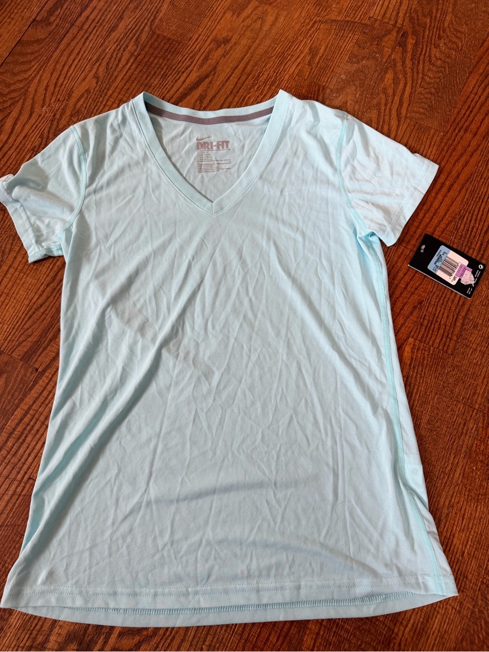 Nike Light Blue V-Neck Dri-FIT Tee